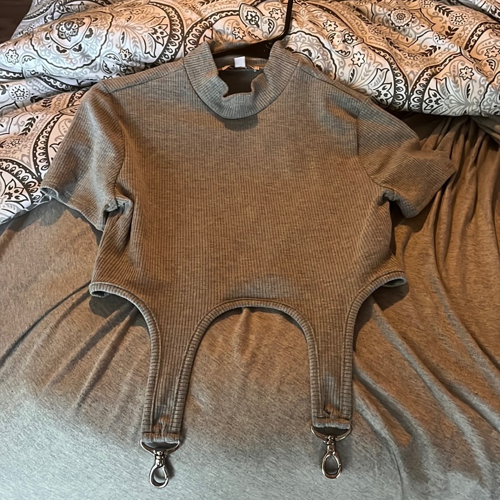 Grey FashionNova Crop Top